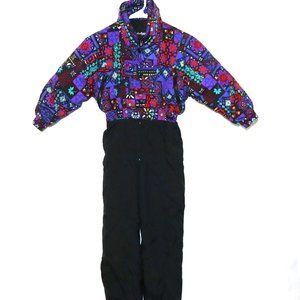 Vintage Edelweiss Skiwear Abstract Winter Ski Suit Ski Wear Junior Size XS